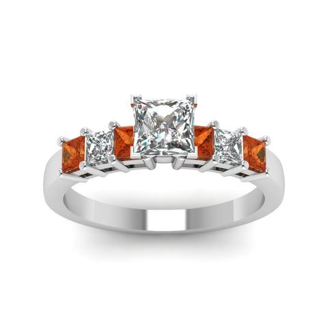 white-gold-princess-white-diamond-engagement-wedding-ring-with-orange-sapphire-in-prong-set-FDENS1027PRRGSAORANGLE5-NL-WG