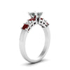 Load image into Gallery viewer, white-gold-princess-white-diamond-engagement-wedding-ring-with-red-ruby-in-prong-set-FDENS1027PRRGRUDRANGLE2-NL-WG