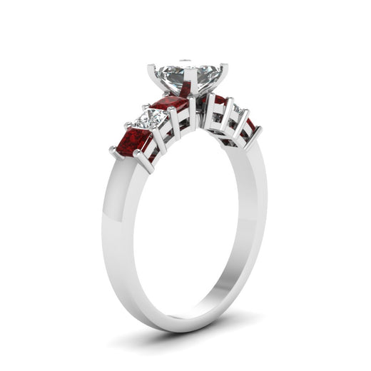 white-gold-princess-white-diamond-engagement-wedding-ring-with-red-ruby-in-prong-set-FDENS1027PRRGRUDRANGLE2-NL-WG