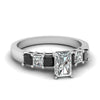 Load image into Gallery viewer, white-gold-radiant-white-diamond-engagement-wedding-ring-with-black-diamond-in-prong-set-FDENS1027RARGBLACK-NL-WG