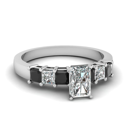 white-gold-radiant-white-diamond-engagement-wedding-ring-with-black-diamond-in-prong-set-FDENS1027RARGBLACK-NL-WG