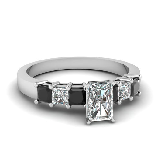 white-gold-radiant-white-diamond-engagement-wedding-ring-with-black-diamond-in-prong-set-FDENS1027RARGBLACK-NL-WG