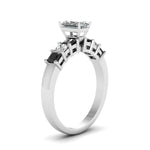 Load image into Gallery viewer, white-gold-radiant-white-diamond-engagement-wedding-ring-with-black-diamond-in-prong-set-FDENS1027RARGBLACKANGLE2-NL-WG_3ceff035-4a21-4c66-ad7a-3683898f5953
