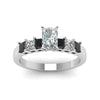 Load image into Gallery viewer, white-gold-radiant-white-diamond-engagement-wedding-ring-with-black-diamond-in-prong-set-FDENS1027RARGBLACKANGLE5-NL-WG