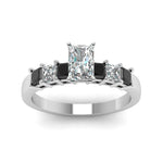 Load image into Gallery viewer, white-gold-radiant-white-diamond-engagement-wedding-ring-with-black-diamond-in-prong-set-FDENS1027RARGBLACKANGLE5-NL-WG_e2f6f387-cdd0-4c5b-aa0d-aa6f077dc158
