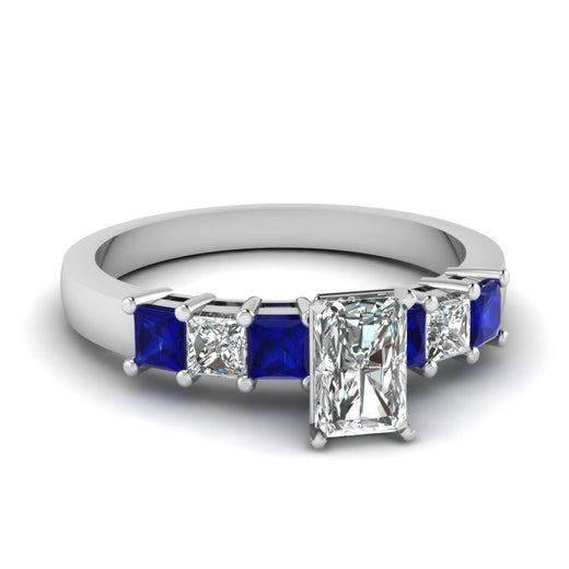 white-gold-radiant-white-diamond-engagement-wedding-ring-with-blue-sapphire-in-prong-set-FDENS1027RARGSABL-NL-WG