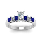 Load image into Gallery viewer, white-gold-radiant-white-diamond-engagement-wedding-ring-with-blue-sapphire-in-prong-set-FDENS1027RARGSABLANGLE5-NL-WG
