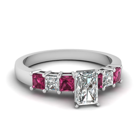 white-gold-radiant-white-diamond-engagement-wedding-ring-with-dark-pink-sapphire-in-prong-set-FDENS1027RARGSADRPI-NL-WG