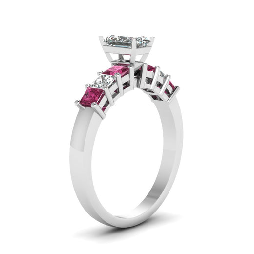 white-gold-radiant-white-diamond-engagement-wedding-ring-with-dark-pink-sapphire-in-prong-set-FDENS1027RARGSADRPIANGLE2-NL-WG
