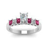Load image into Gallery viewer, white-gold-radiant-white-diamond-engagement-wedding-ring-with-dark-pink-sapphire-in-prong-set-FDENS1027RARGSADRPIANGLE5-NL-WG