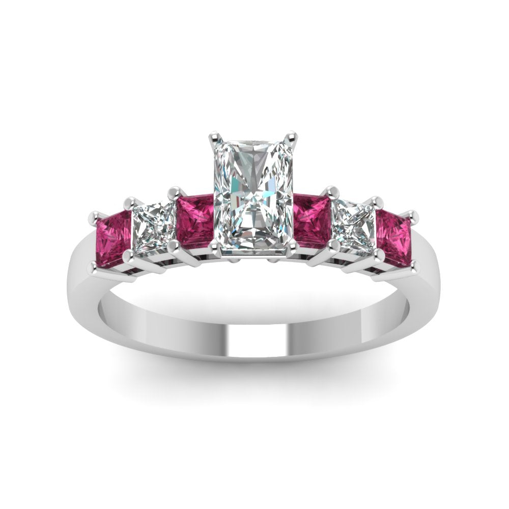 white-gold-radiant-white-diamond-engagement-wedding-ring-with-dark-pink-sapphire-in-prong-set-FDENS1027RARGSADRPIANGLE5-NL-WG