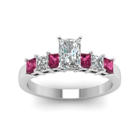 white-gold-radiant-white-diamond-engagement-wedding-ring-with-dark-pink-sapphire-in-prong-set-FDENS1027RARGSADRPIANGLE5-NL-WG