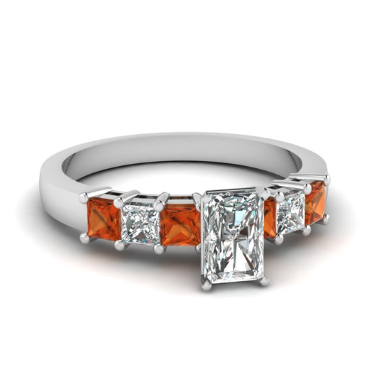 white-gold-radiant-white-diamond-engagement-wedding-ring-with-orange-sapphire-in-prong-set-FDENS1027RARGSAOR-NL-WG
