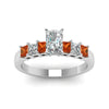 Load image into Gallery viewer, white-gold-radiant-white-diamond-engagement-wedding-ring-with-orange-sapphire-in-prong-set-FDENS1027RARGSAORANGLE5-NL-WG