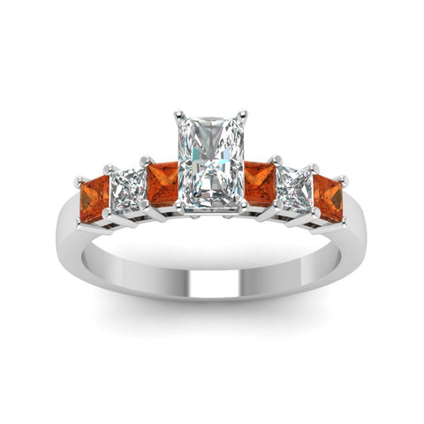 white-gold-radiant-white-diamond-engagement-wedding-ring-with-orange-sapphire-in-prong-set-FDENS1027RARGSAORANGLE5-NL-WG