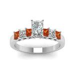 Load image into Gallery viewer, white-gold-radiant-white-diamond-engagement-wedding-ring-with-orange-sapphire-in-prong-set-FDENS1027RARGSAORANGLE5-NL-WG_ccd265b1-13f9-4cfb-80ea-1d710877f341
