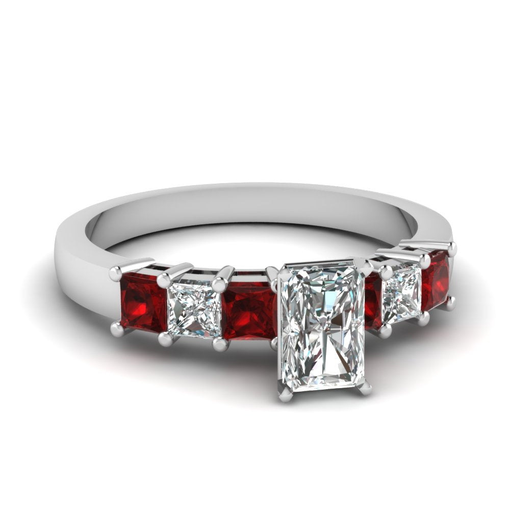 white-gold-radiant-white-diamond-engagement-wedding-ring-with-red-ruby-in-prong-set-FDENS1027RARGRUDR-NL-WG
