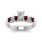 Load image into Gallery viewer, white-gold-radiant-white-diamond-engagement-wedding-ring-with-red-ruby-in-prong-set-FDENS1027RARGRUDRANGLE5-NL-WG_c222eab0-e577-42e9-9323-28a6a9fa095d
