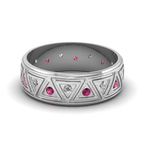 white-gold-round-dark-pink-sapphire-mens-wedding-band-with-white-diamond-in-bezel-set-FDDB1085BGSADRPI-NL-WG.jpg
