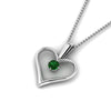 Load image into Gallery viewer, round-green-emerald-solitare-heart-pendant-in-prong-set-FDPD60961GEMGR-NL-WG
