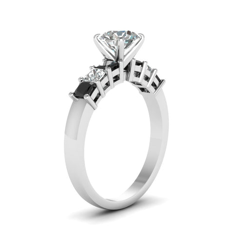 white-gold-round-white-diamond-engagement-wedding-ring-with-black-diamond-in-prong-set-FDENS1027RORGBLACKANGLE2-NL-WG