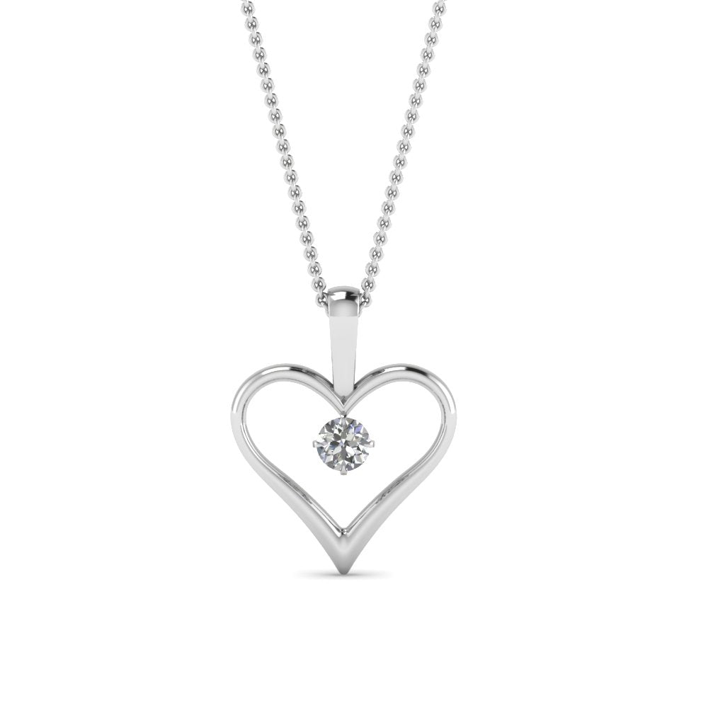 Solitaire Heart Pendant