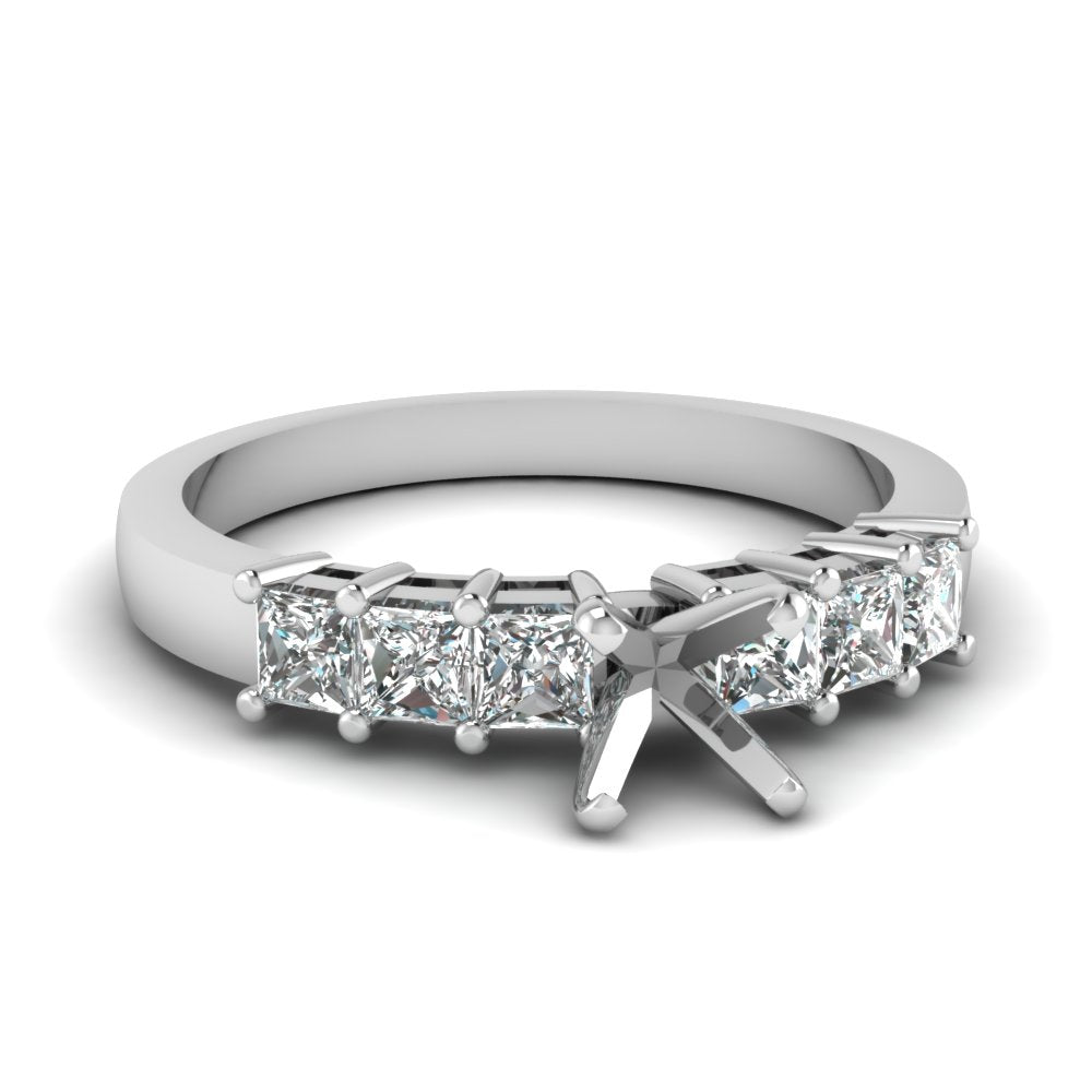 7 Stone Classic Semi Mount Engagement Ring