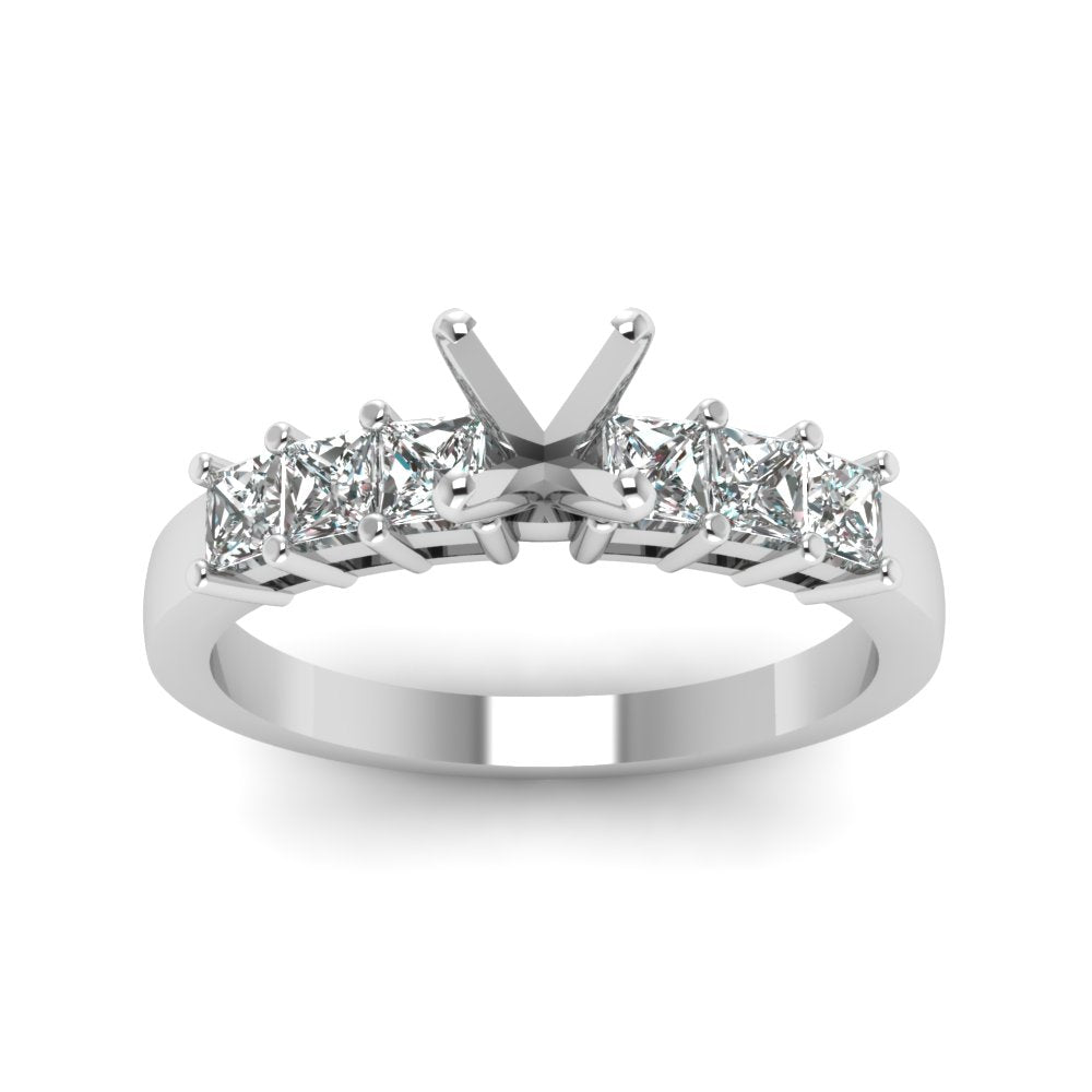 7 Stone Classic Semi Mount Engagement Ring