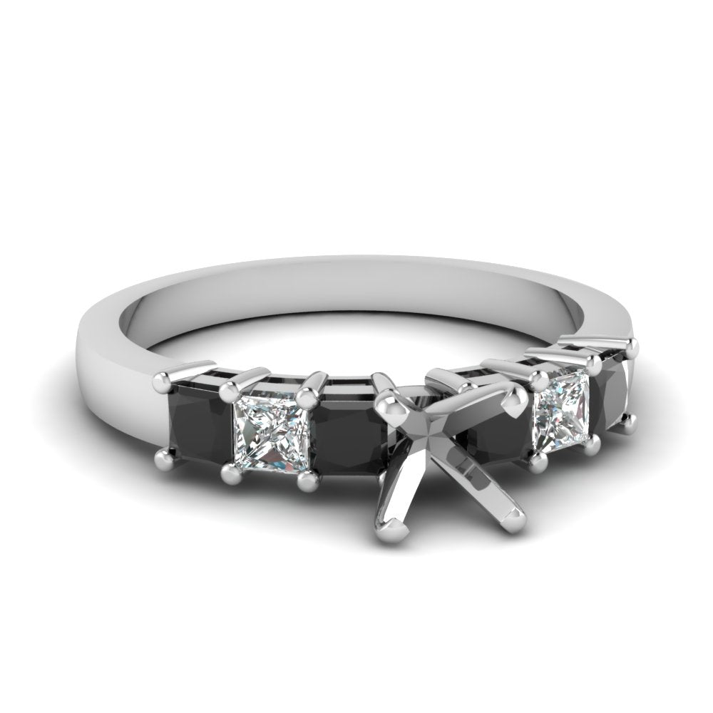7 Stone Classic Semi Mount Engagement Ring