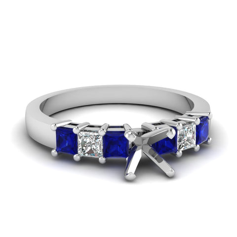 7 Stone Classic Semi Mount Engagement Ring