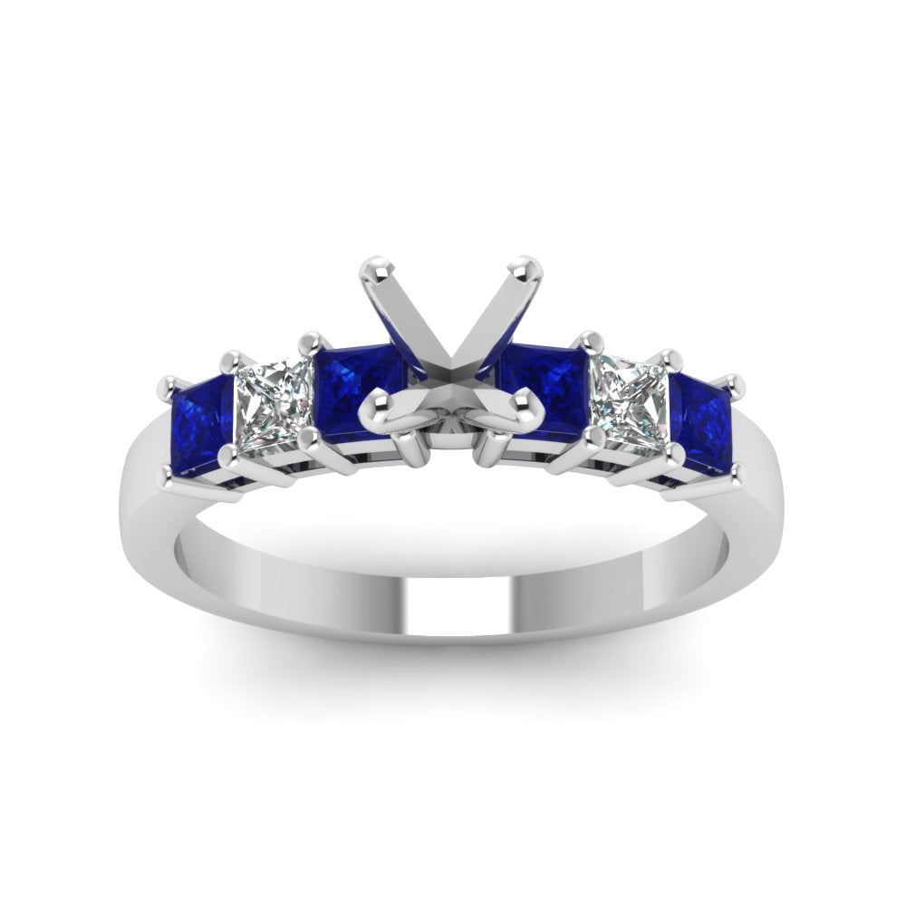 7 Stone Classic Semi Mount Engagement Ring