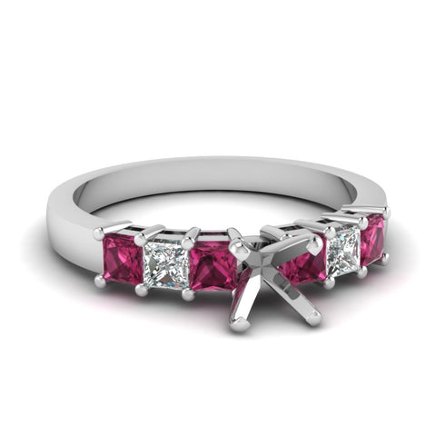 7 Stone Classic Semi Mount Engagement Ring