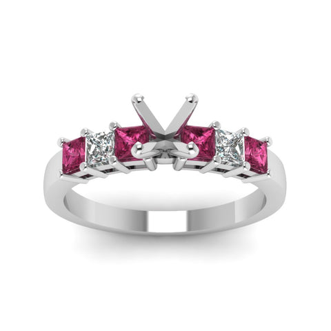 7 Stone Classic Semi Mount Engagement Ring