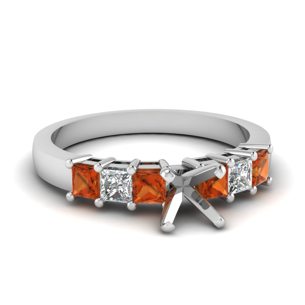 7 Stone Classic Semi Mount Engagement Ring