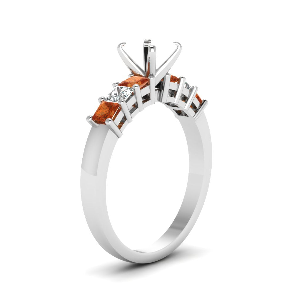 7 Stone Classic Semi Mount Engagement Ring