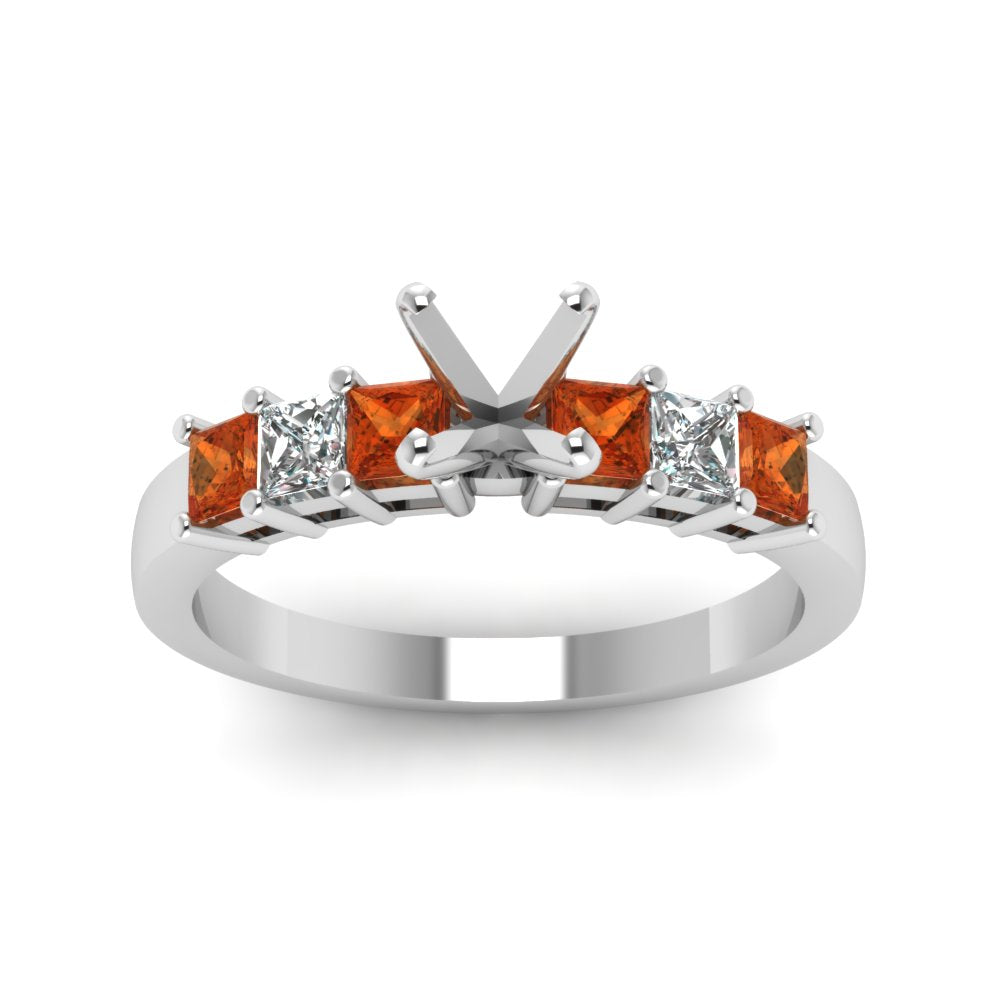 7 Stone Classic Semi Mount Engagement Ring