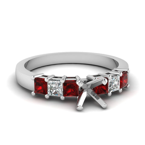 7 Stone Classic Semi Mount Engagement Ring