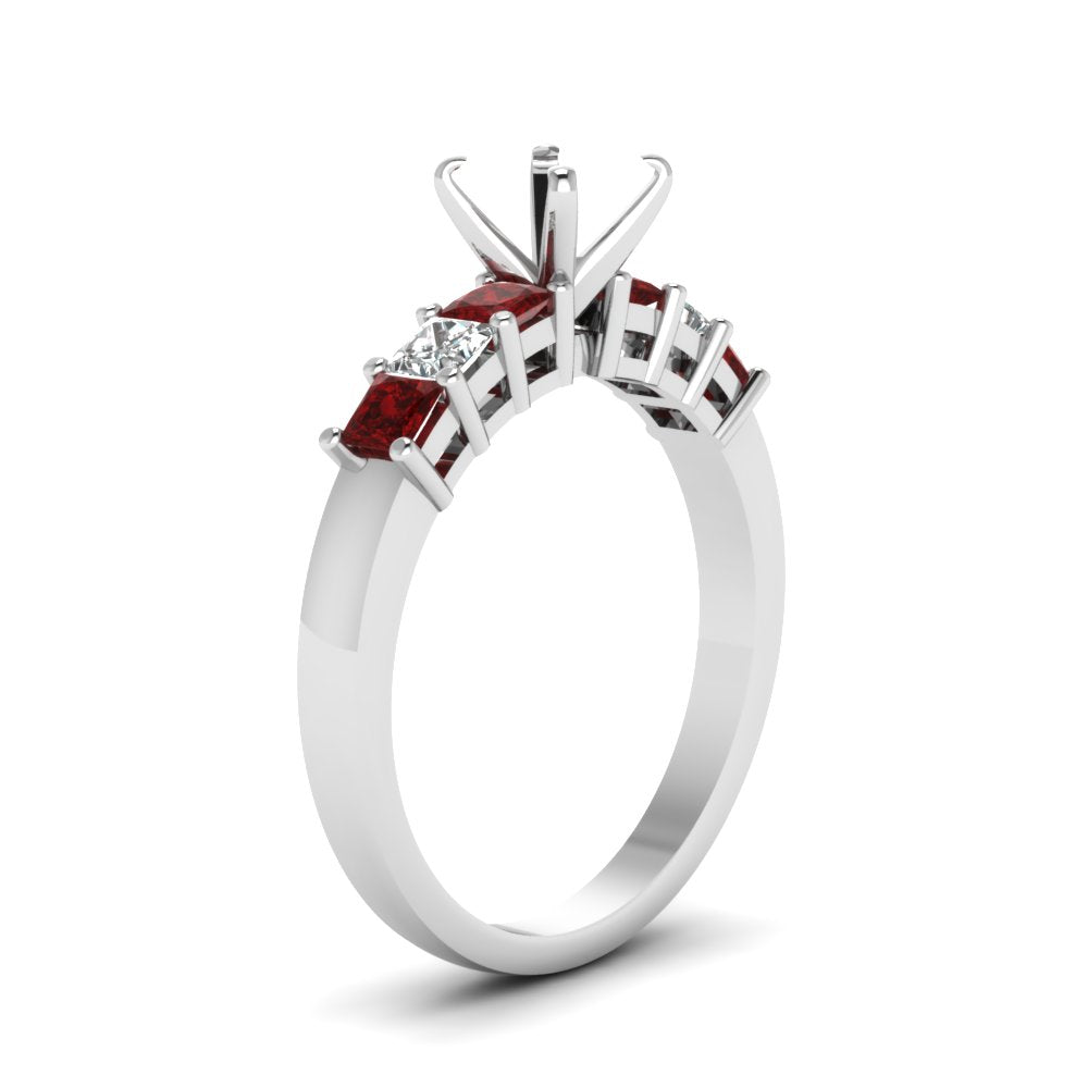 7 Stone Classic Semi Mount Engagement Ring