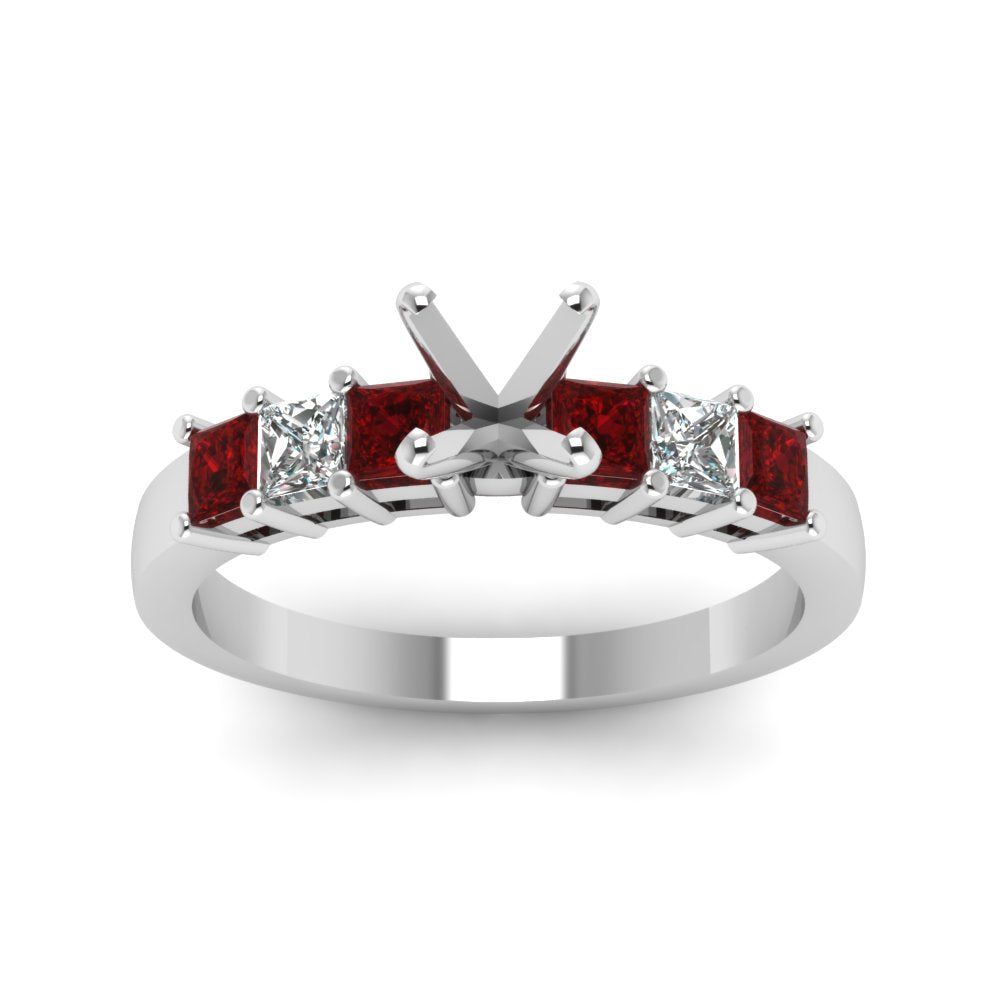 7 Stone Classic Semi Mount Engagement Ring