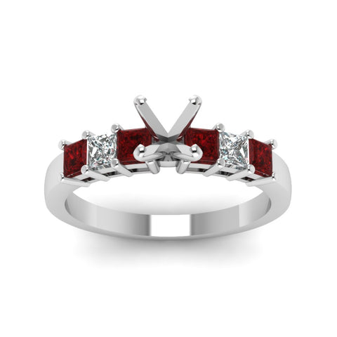 7 Stone Classic Semi Mount Engagement Ring
