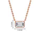 Load image into Gallery viewer, Emerald Diamond Bezel Set Solitaire Pendant
