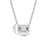 Load image into Gallery viewer, Emerald Diamond Bezel Set Solitaire Pendant

