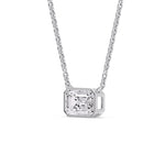 Load image into Gallery viewer, Emerald Diamond Bezel Set Solitaire Pendant

