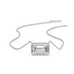 Load image into Gallery viewer, Emerald Diamond Bezel Set Solitaire Pendant
