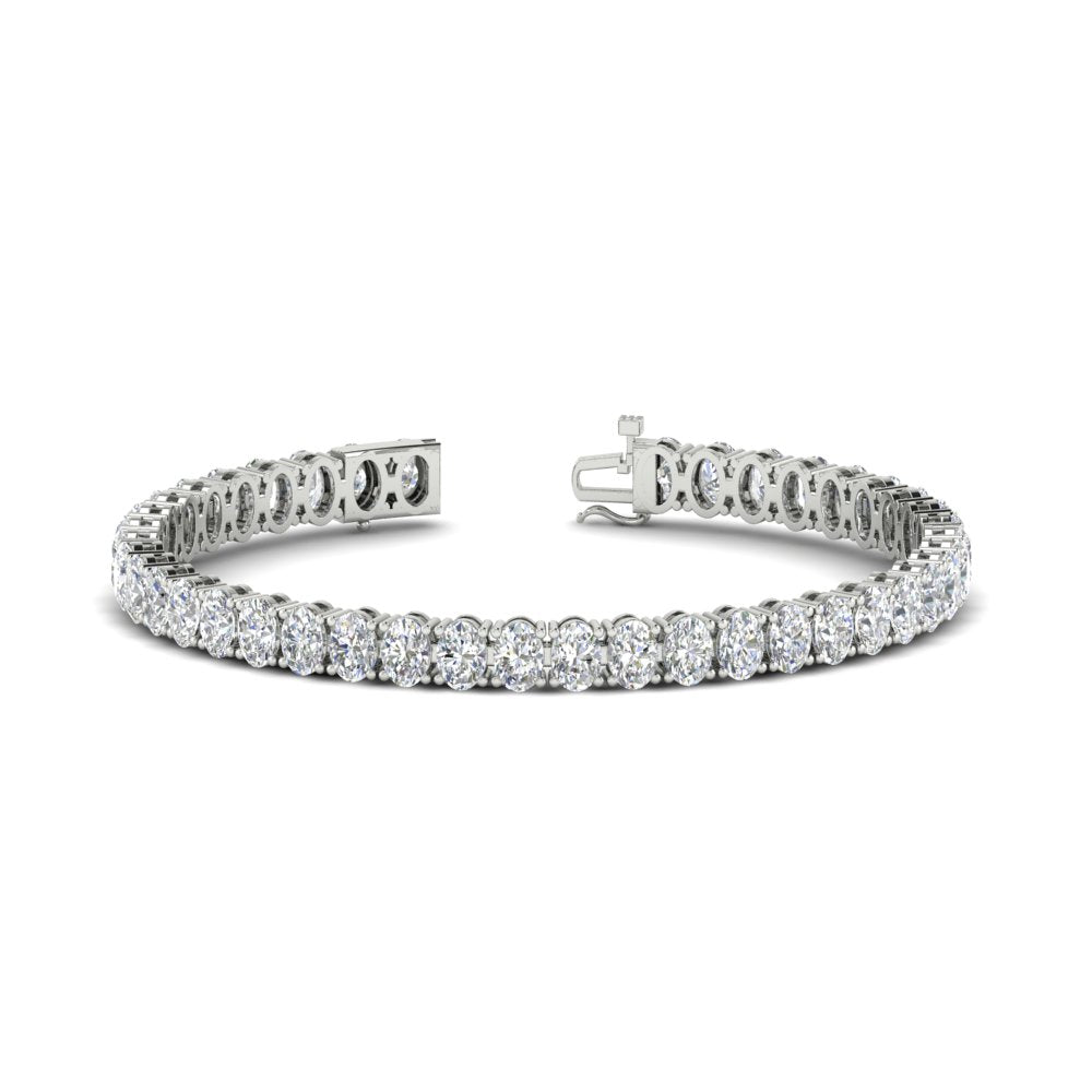 Women Oval Diamond Tennis Bracelet 10 Carat