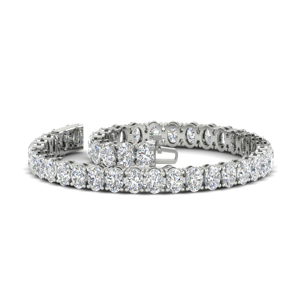 Women Oval Diamond Tennis Bracelet 10 Carat