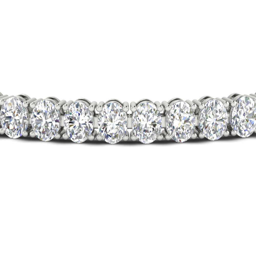 Women Oval Diamond Tennis Bracelet 10 Carat