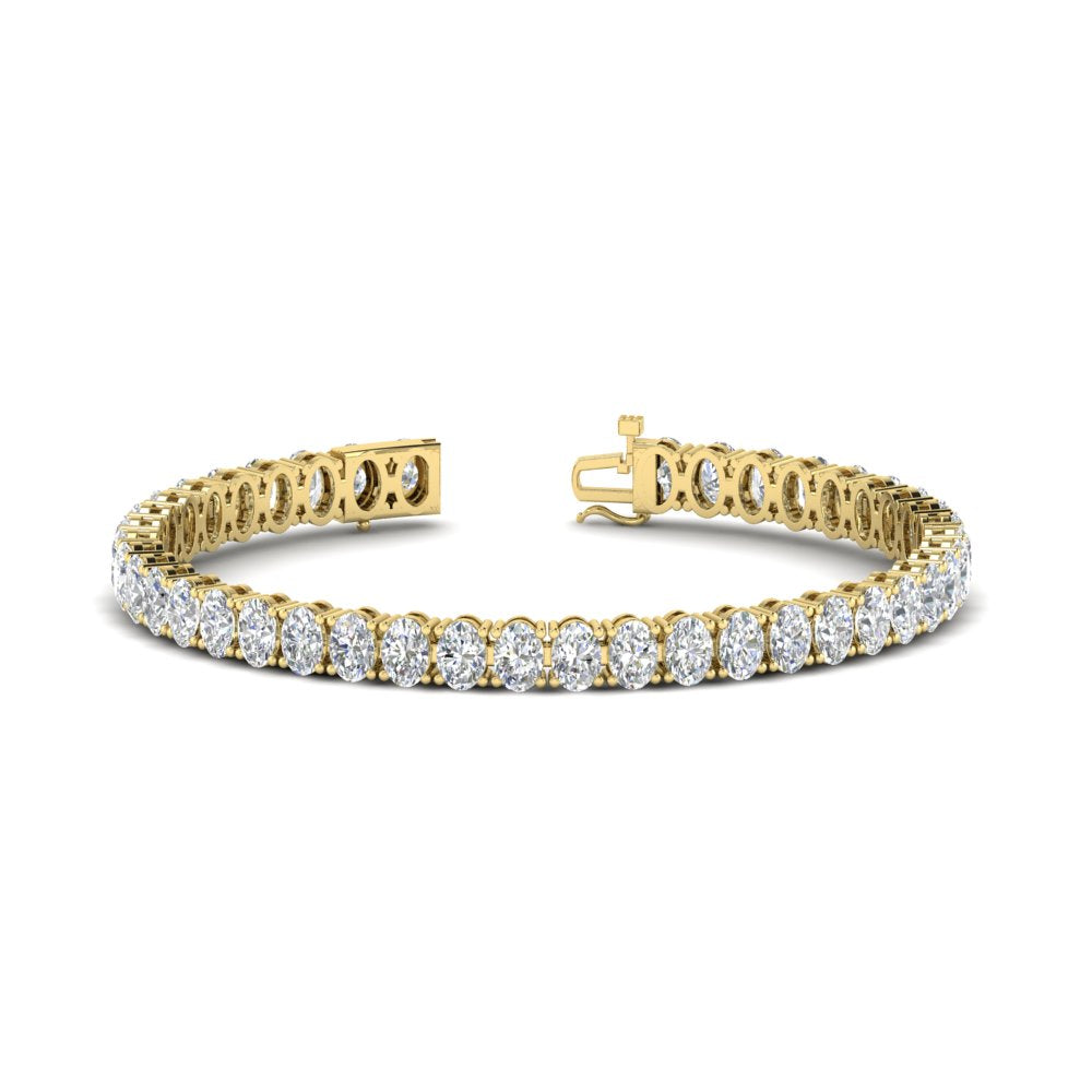 Women Oval Diamond Tennis Bracelet 10 Carat