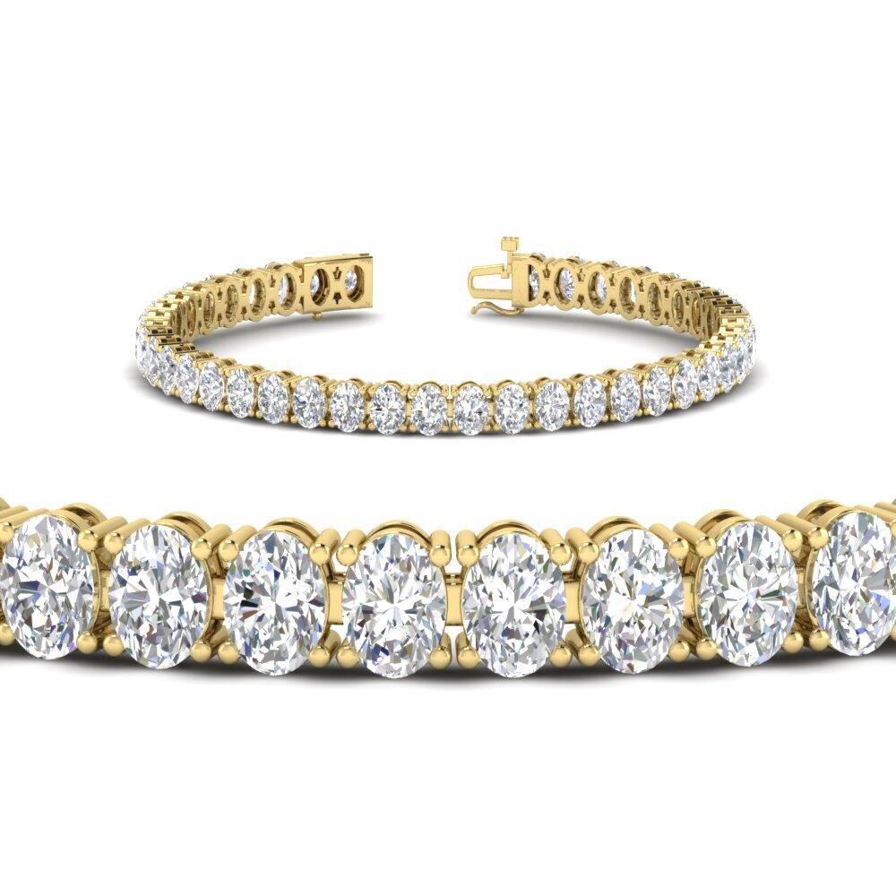 Women Oval Diamond Tennis Bracelet 10 Carat
