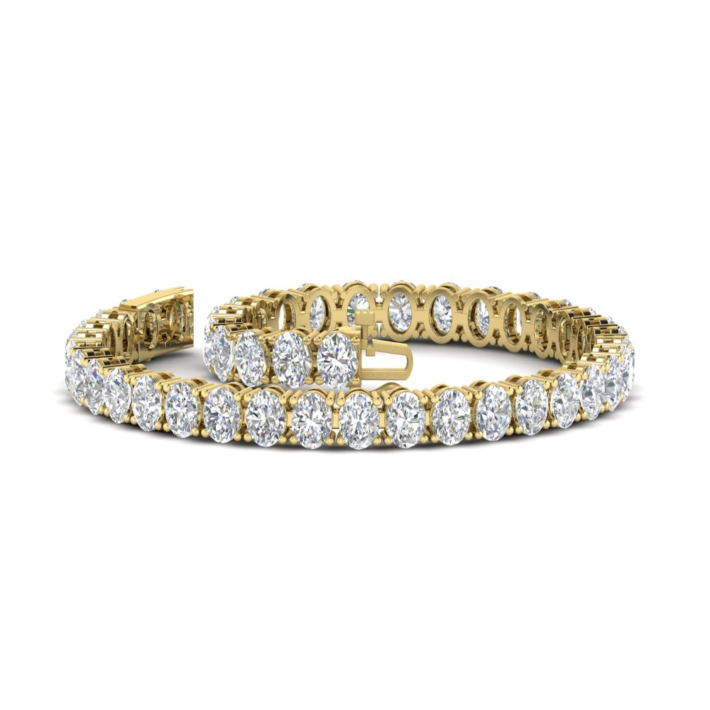 Women Oval Diamond Tennis Bracelet 10 Carat